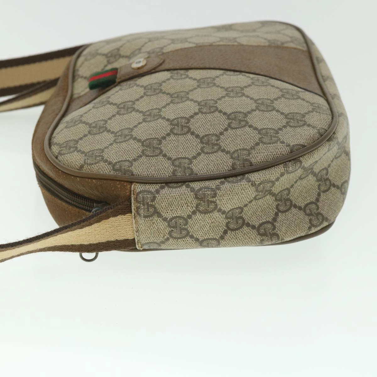 GUCCI GG Supreme Web Sherry Line Shoulder Bag Beige Red 89 01 034  bs9010