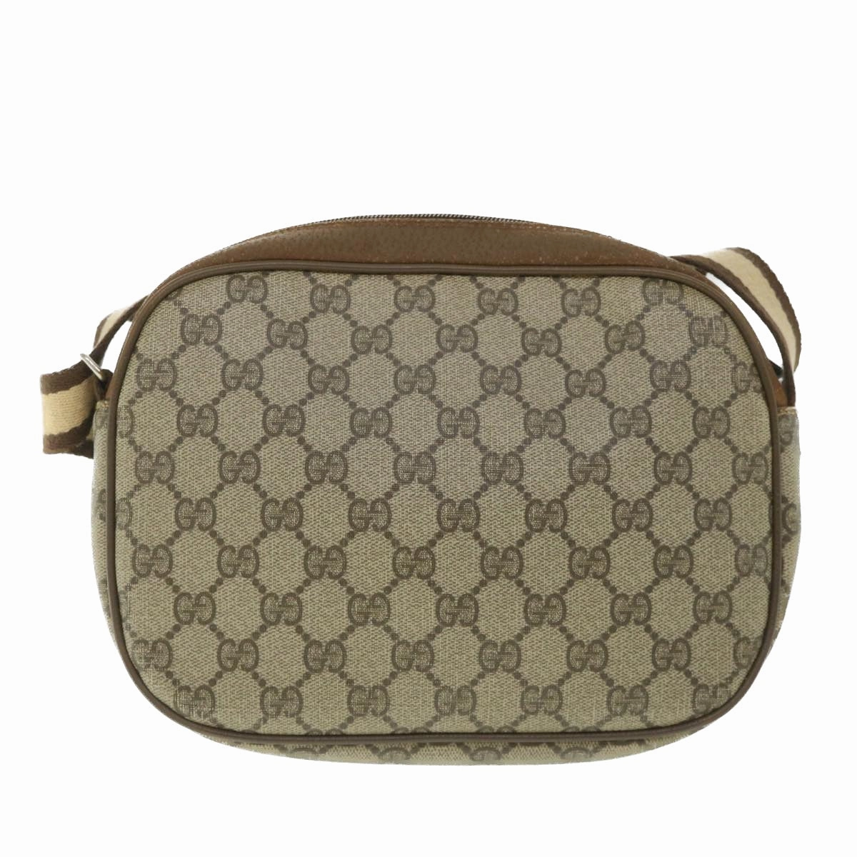 GUCCI GG Supreme Web Sherry Line Shoulder Bag Beige Red 89 01 034  bs9010