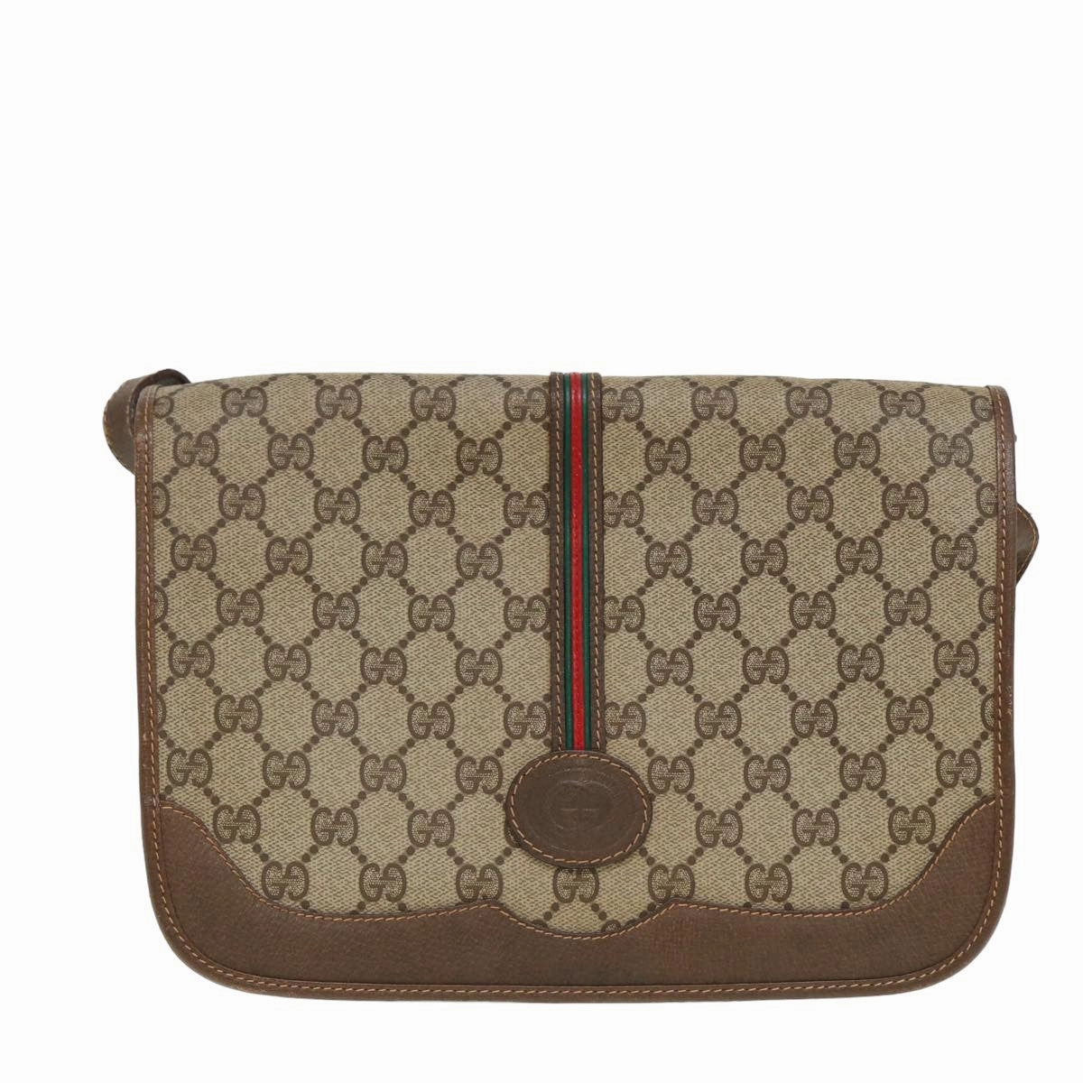 GUCCI GG Supreme Web Sherry Line Shoulder Bag PVC Beige 001 066 0551  79640