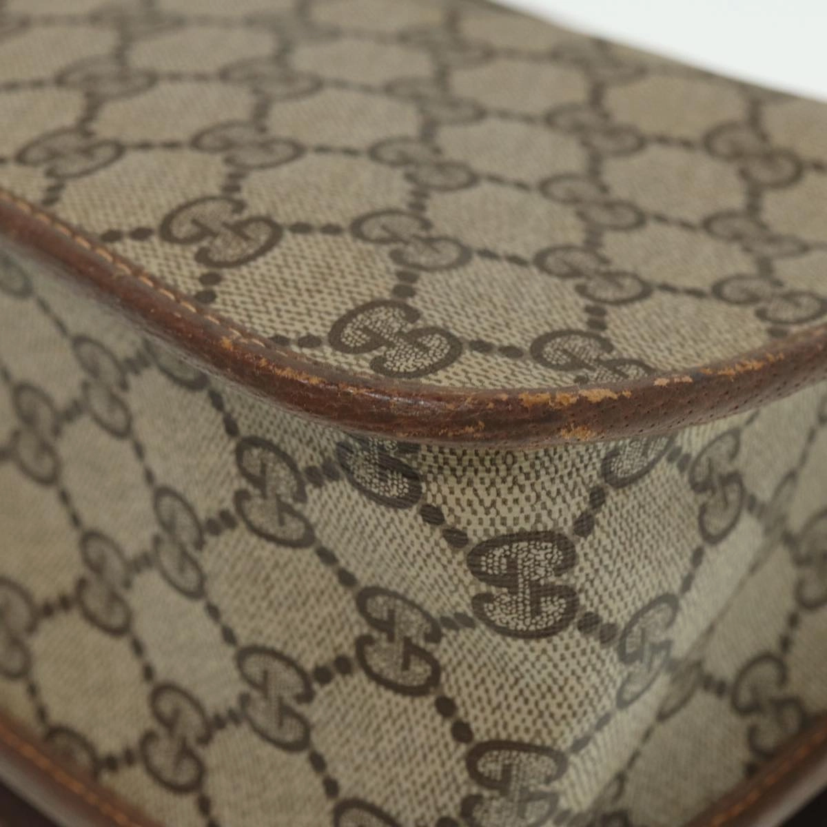 GUCCI GG Supreme Web Sherry Line Shoulder Bag PVC Beige 001 066 0551  79640