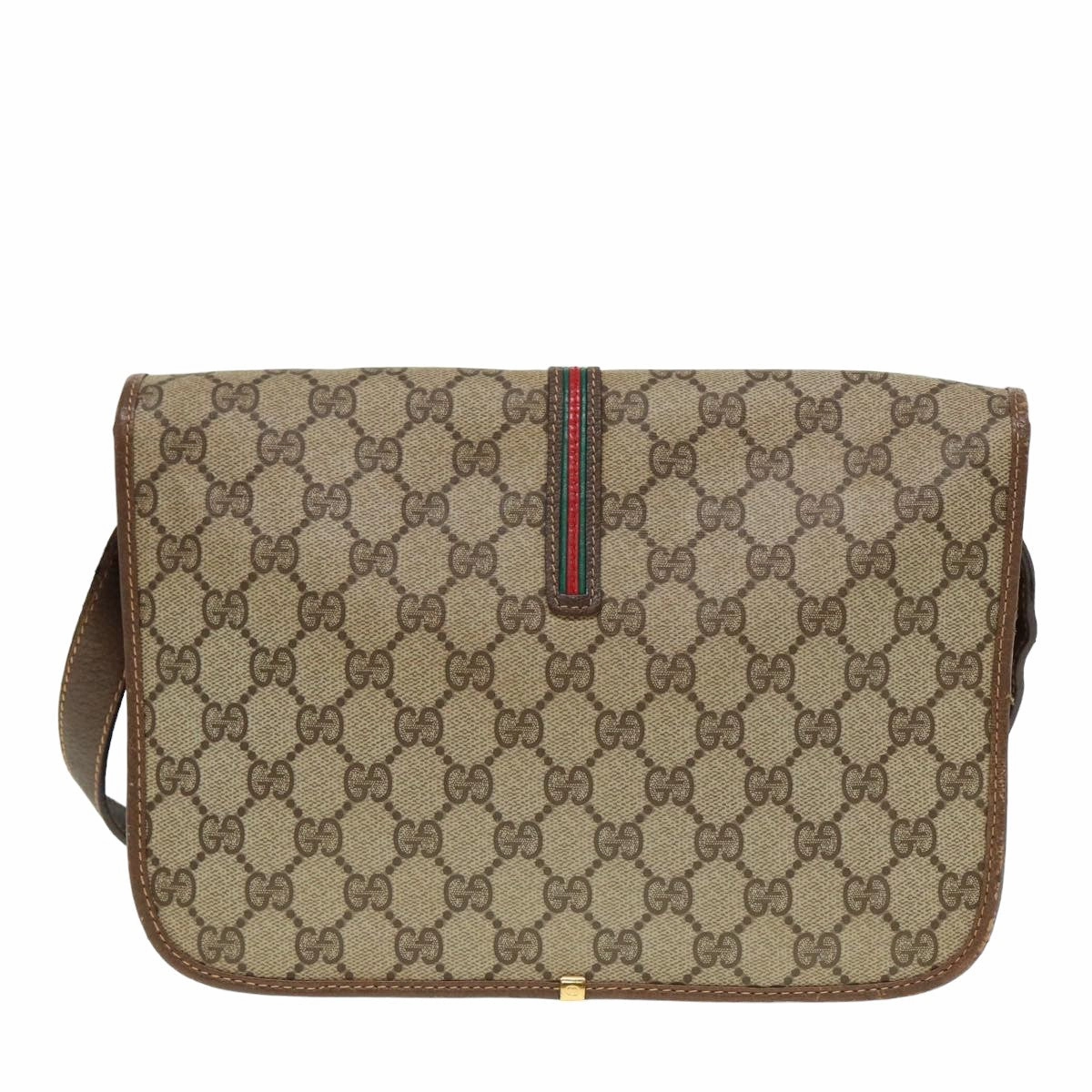 GUCCI GG Supreme Web Sherry Line Shoulder Bag PVC Beige 001 066 0551  79640