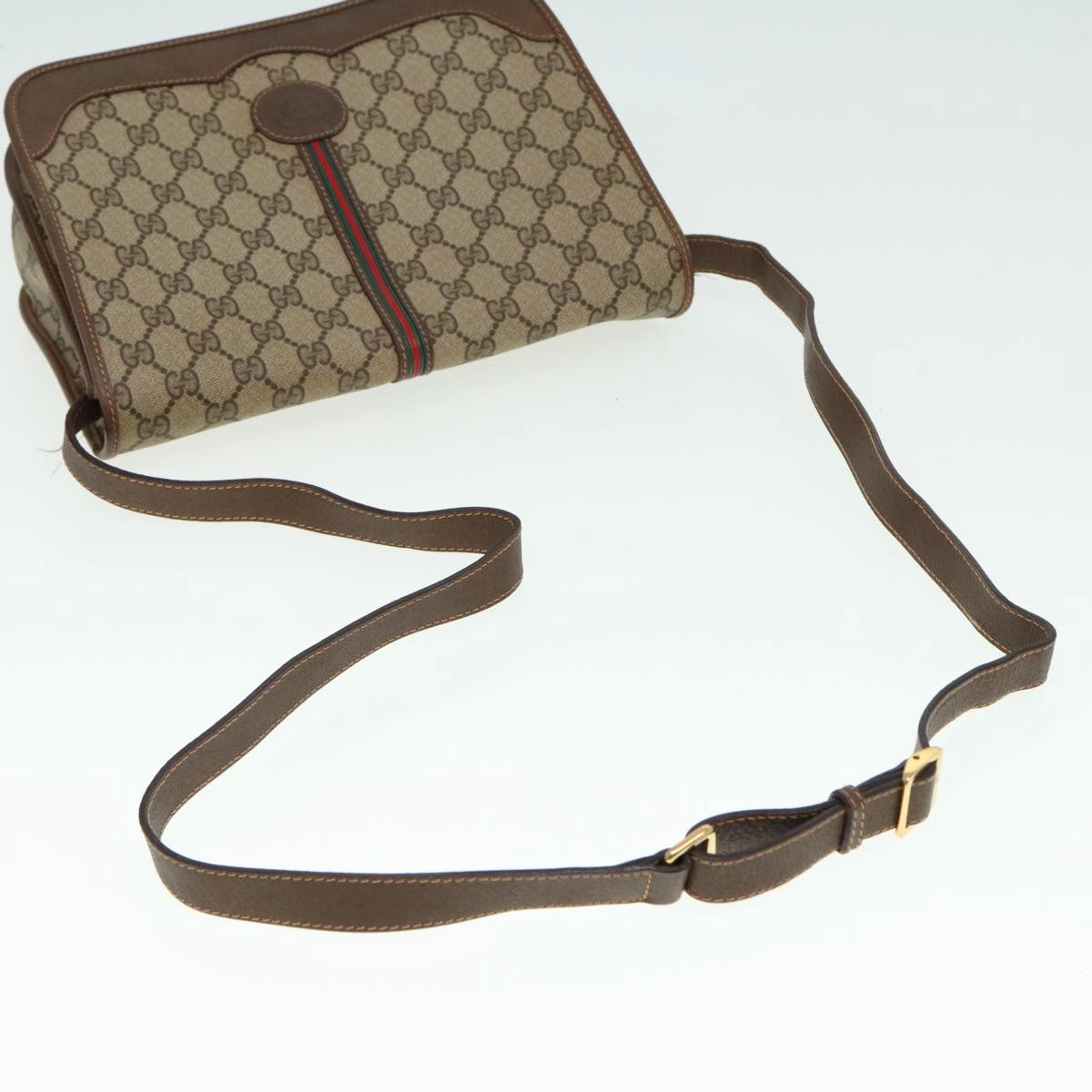 GUCCI GG Supreme Web Sherry Line Shoulder Bag PVC Beige 001 066 0551  79640
