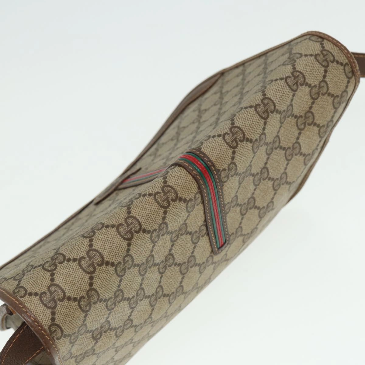 GUCCI GG Supreme Web Sherry Line Shoulder Bag PVC Beige 001 066 0551  79640
