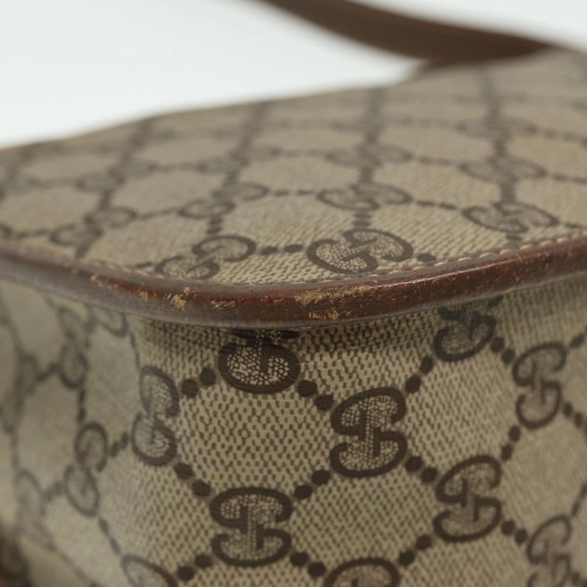 GUCCI GG Supreme Web Sherry Line Shoulder Bag PVC Beige 001 066 0551  79640