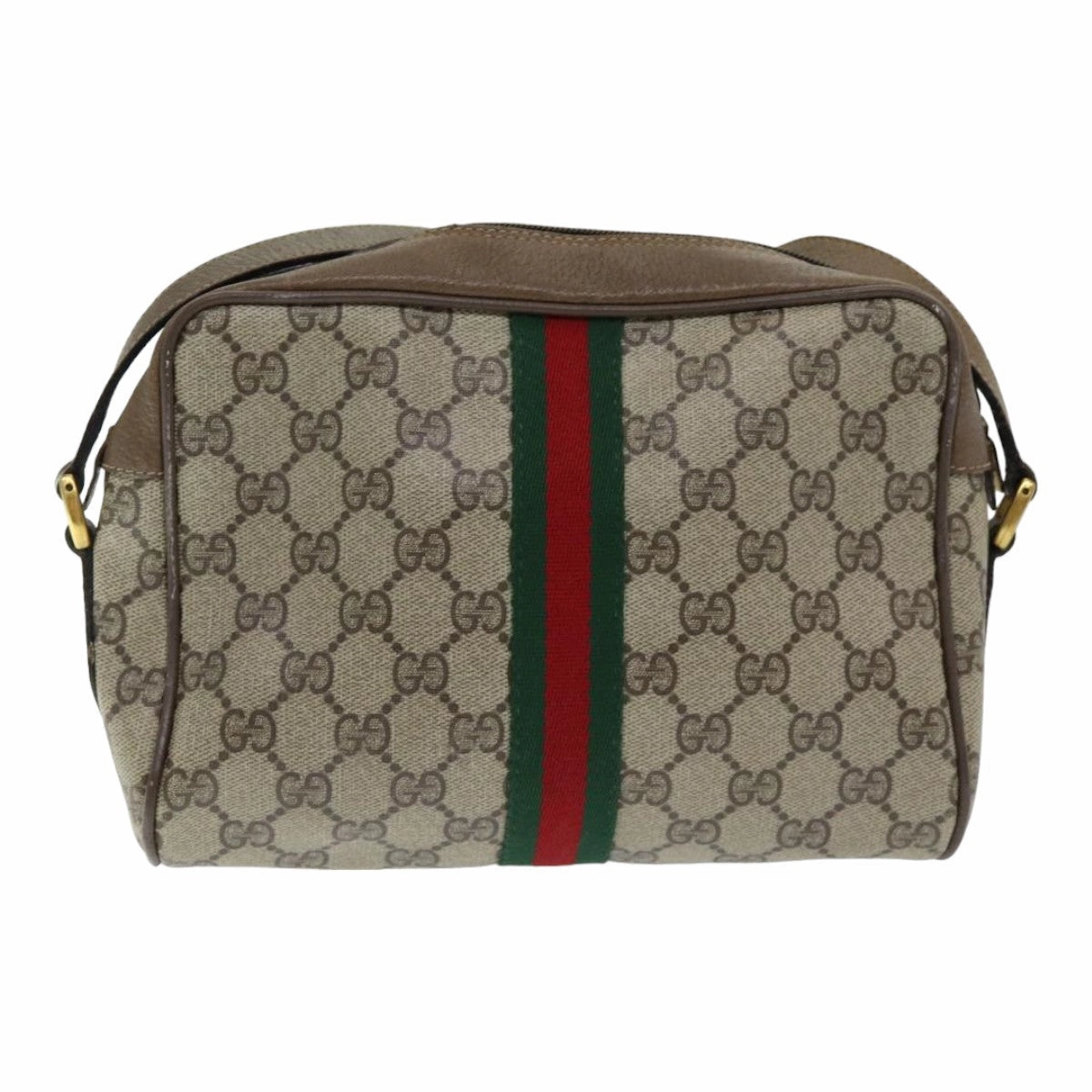 GUCCI GG Supreme Web Sherry Line Shoulder Bag PVC Beige 63 02 004  83661