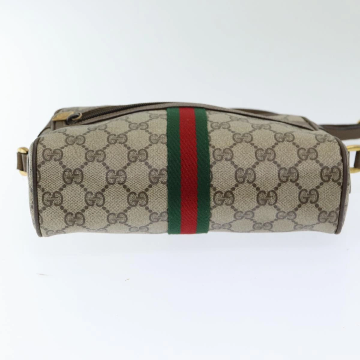GUCCI GG Supreme Web Sherry Line Shoulder Bag PVC Beige 63 02 004  83661
