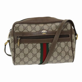 GUCCI GG Supreme Web Sherry Line Shoulder Bag PVC Beige 63 02 004  83661