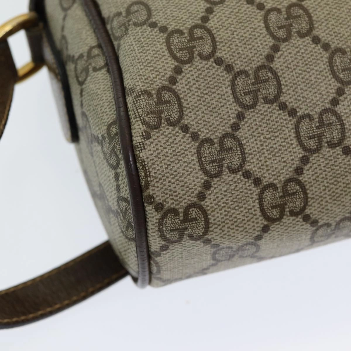 GUCCI GG Supreme Web Sherry Line Shoulder Bag PVC Beige 904 02 004  83660