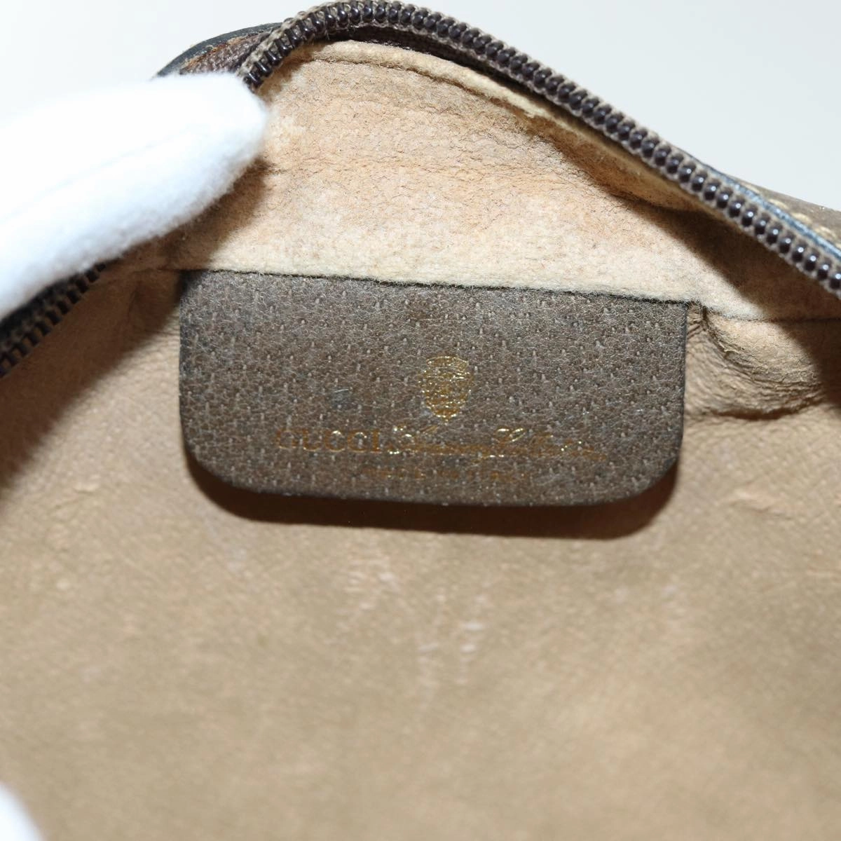 GUCCI GG Supreme Web Sherry Line Shoulder Bag PVC Beige 904 02 004  83660
