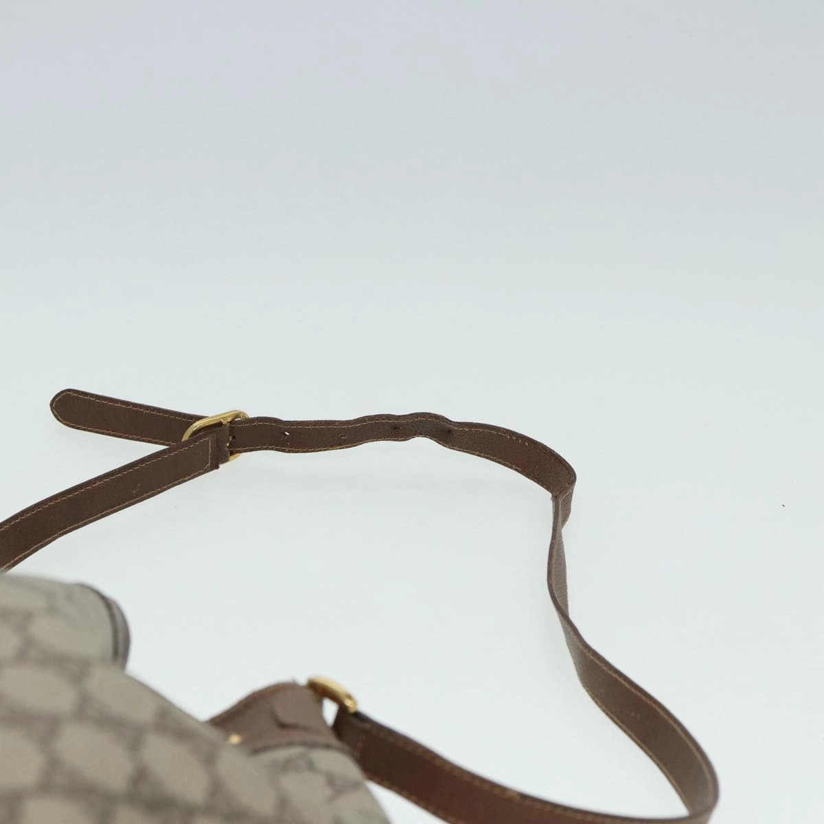 GUCCI GG Supreme Web Sherry Line Shoulder Bag PVC Beige Gold  85474