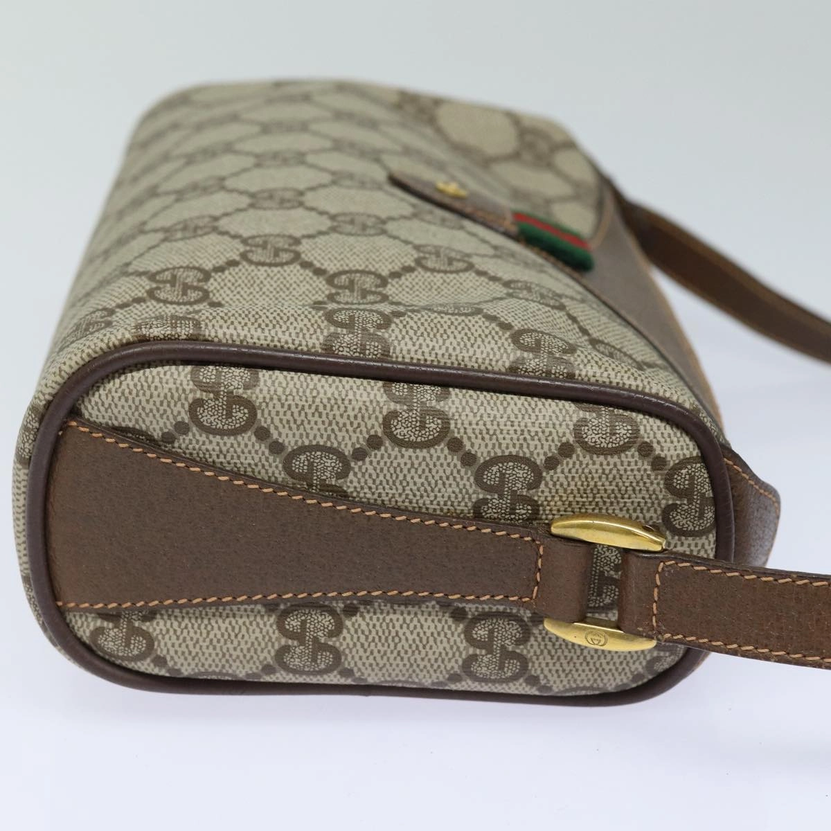 GUCCI GG Supreme Web Sherry Line Shoulder Bag PVC Beige Red 89 02 018  84751