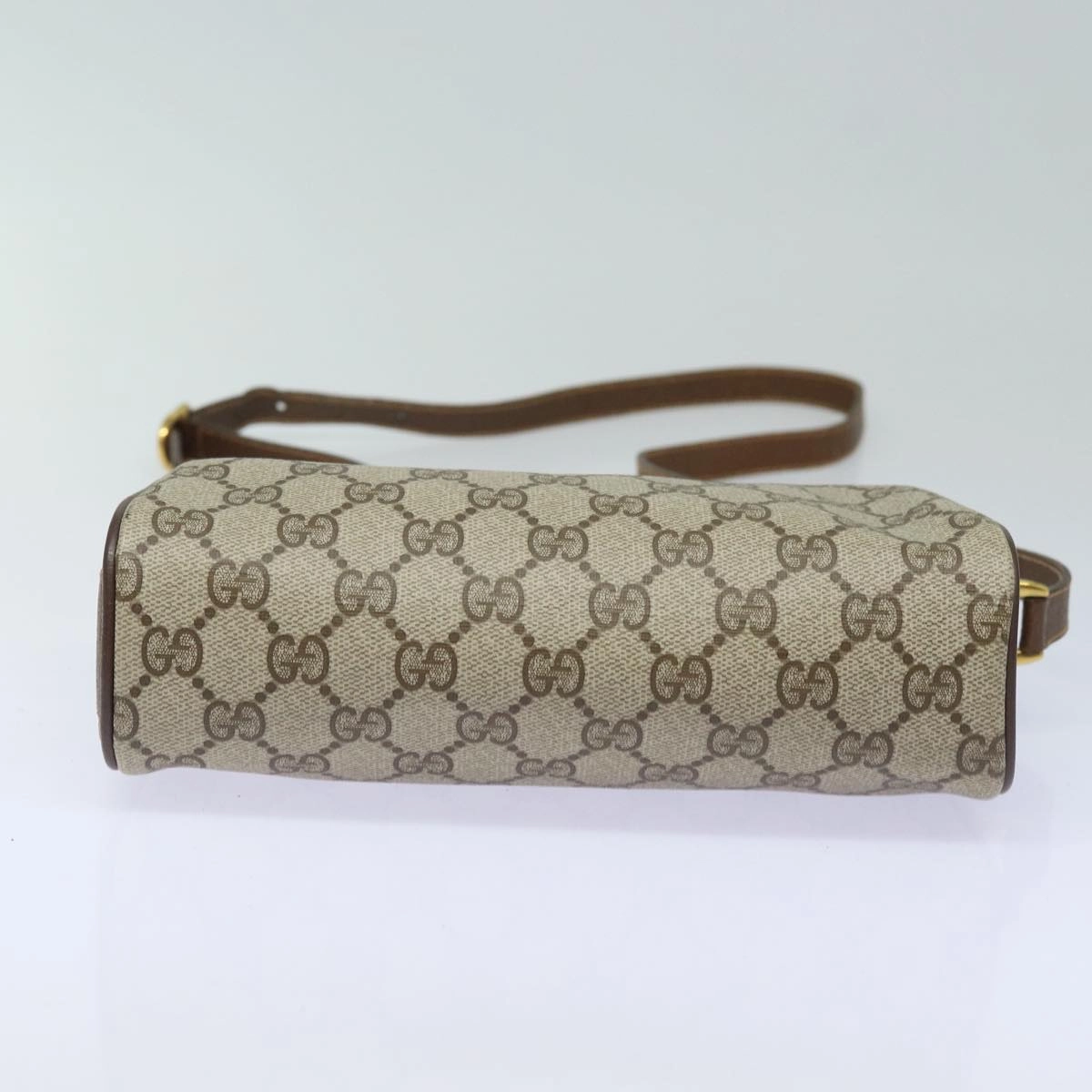 GUCCI GG Supreme Web Sherry Line Shoulder Bag PVC Beige Red 89 02 018  84751