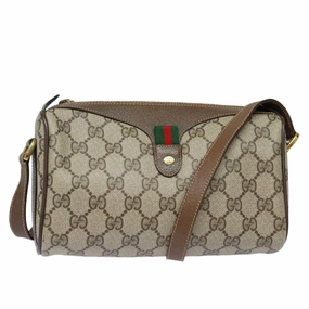 GUCCI GG Supreme Web Sherry Line Shoulder Bag PVC Beige Red 89 02 018  84751
