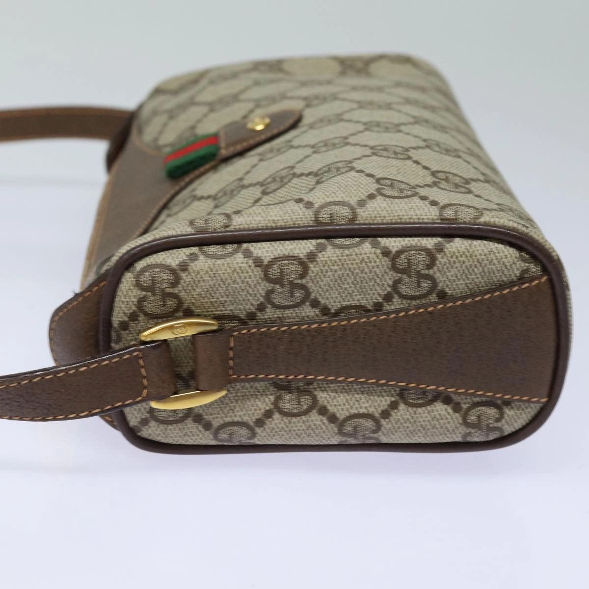 GUCCI GG Supreme Web Sherry Line Shoulder Bag PVC Beige Red 89 02 018  84751