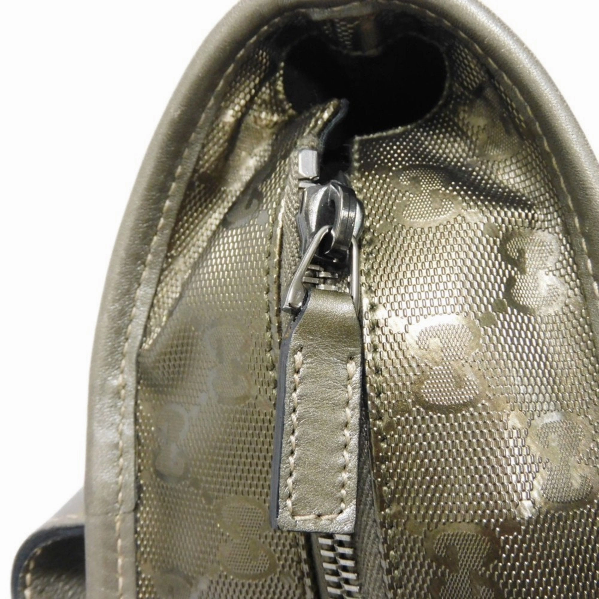 Gucci Gold Khaki Gg Imprim Canvas Shoulder Bag Tote Bag ()