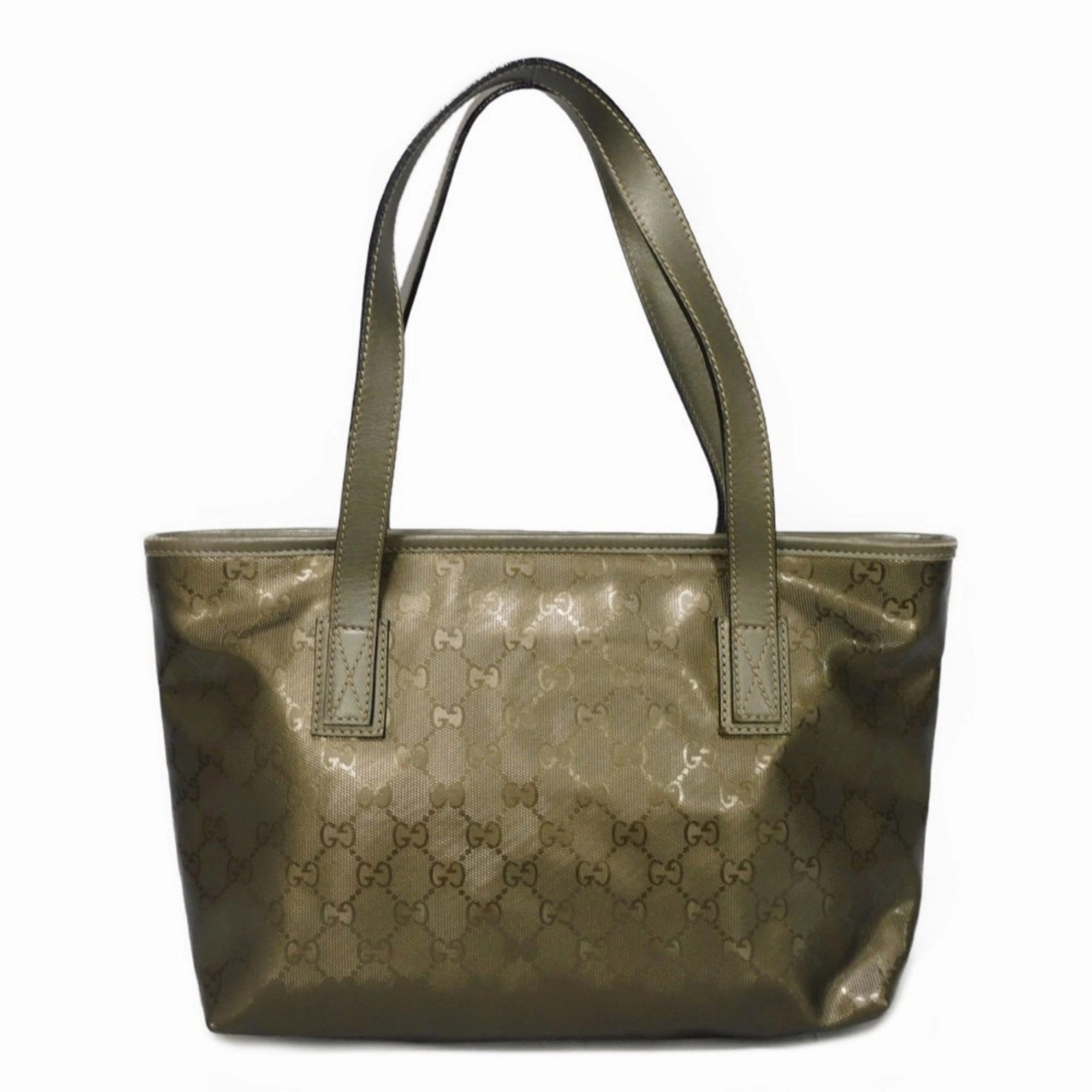 Gucci Gold Khaki Gg Imprim Canvas Shoulder Bag Tote Bag ()