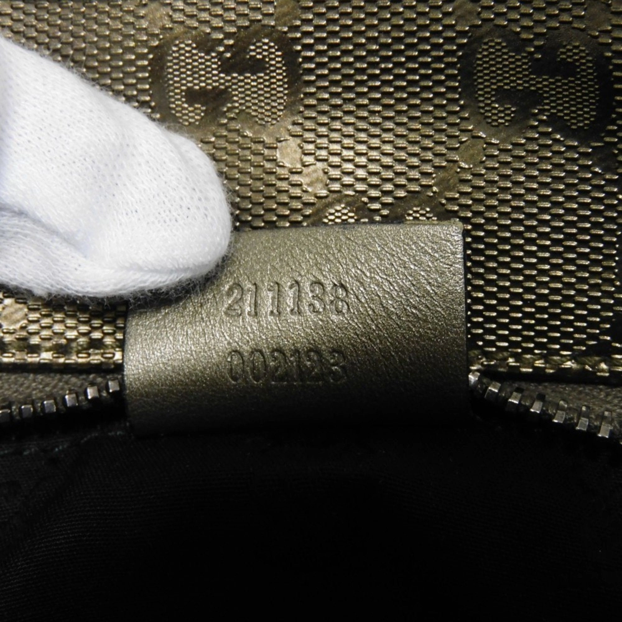 Gucci Gold Khaki Gg Imprim Canvas Shoulder Bag Tote Bag ()