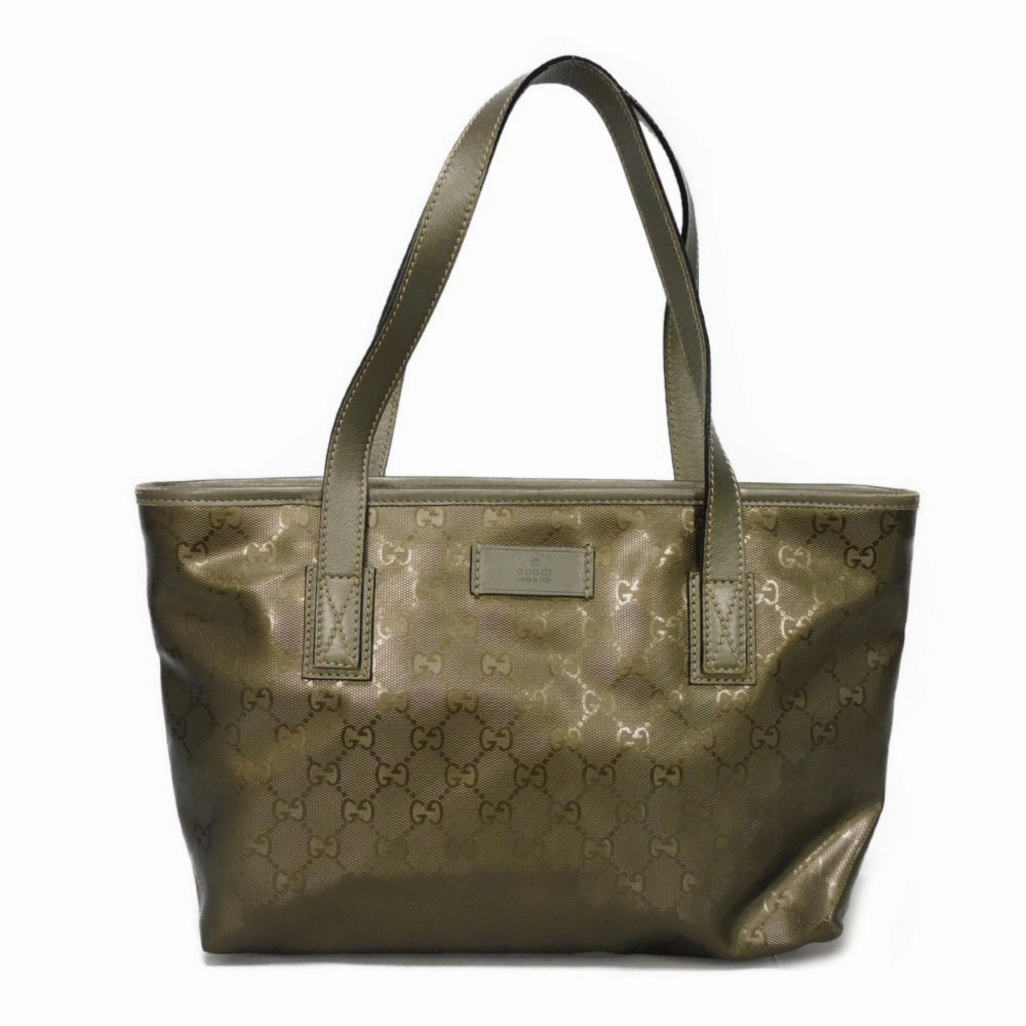 Gucci Gold Khaki Gg Imprim Canvas Shoulder Bag Tote Bag ()