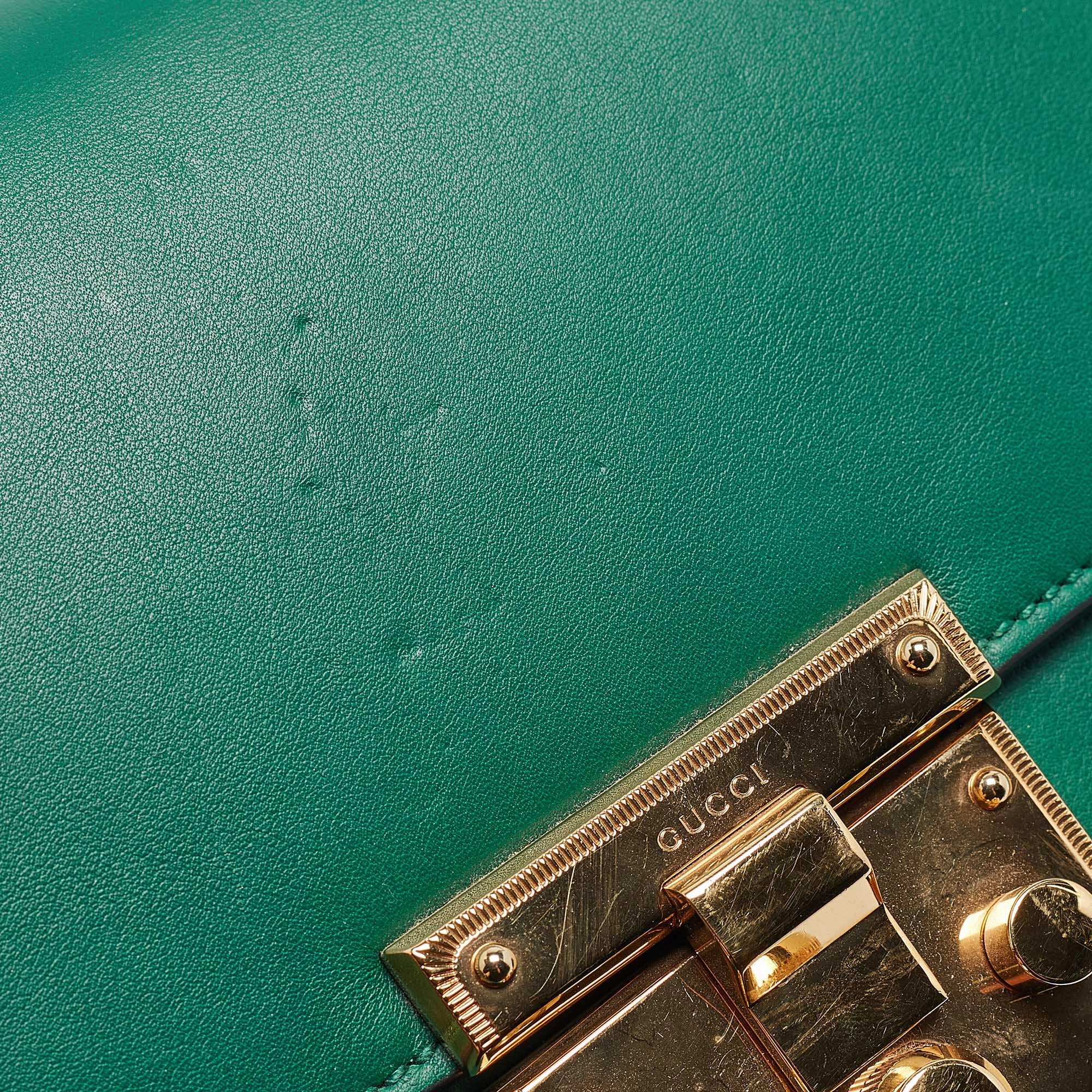 Gucci Green Leather Medium Padlock Shoulder Bag