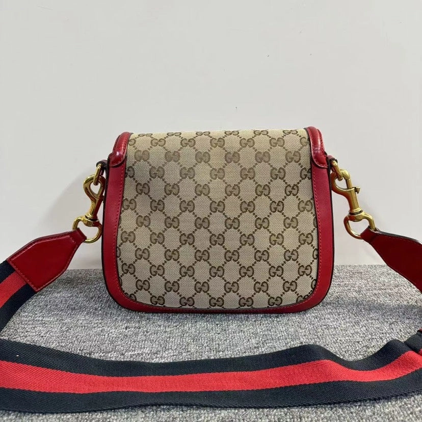 Gucci Horsebit Beige Red Crossbody Bag