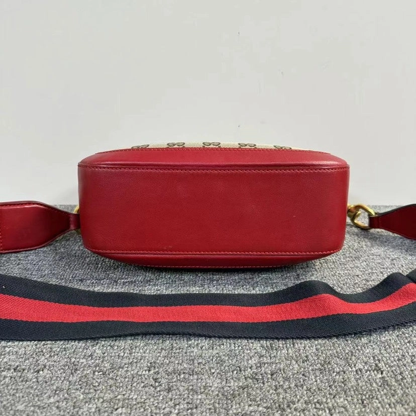 Gucci Horsebit Beige Red Crossbody Bag