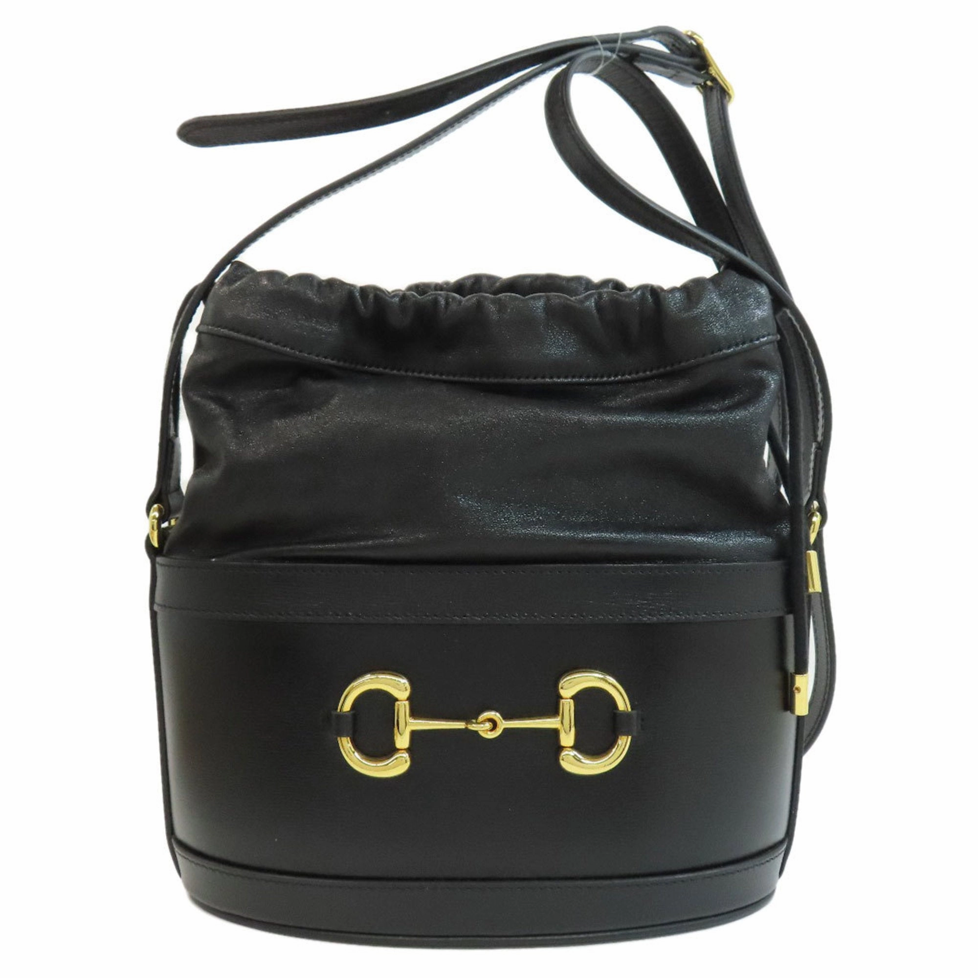 Gucci Horsebit Black Leather Shoulder Bag ()