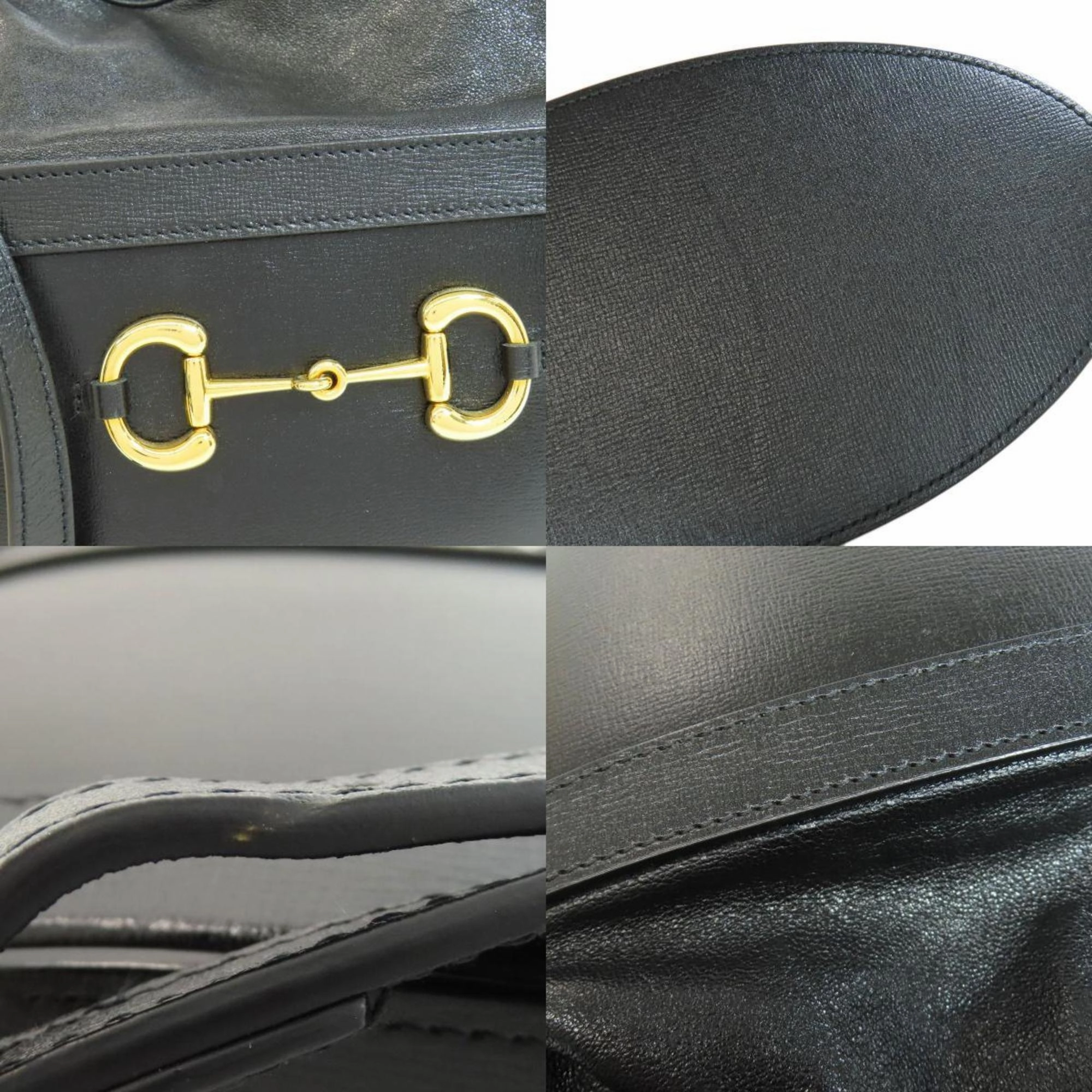 Gucci Horsebit Black Leather Shoulder Bag ()