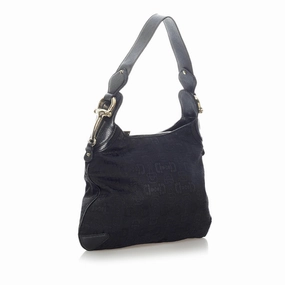 Gucci Horsebit Canvas Creole Shoulder Bag (SHG-33099)