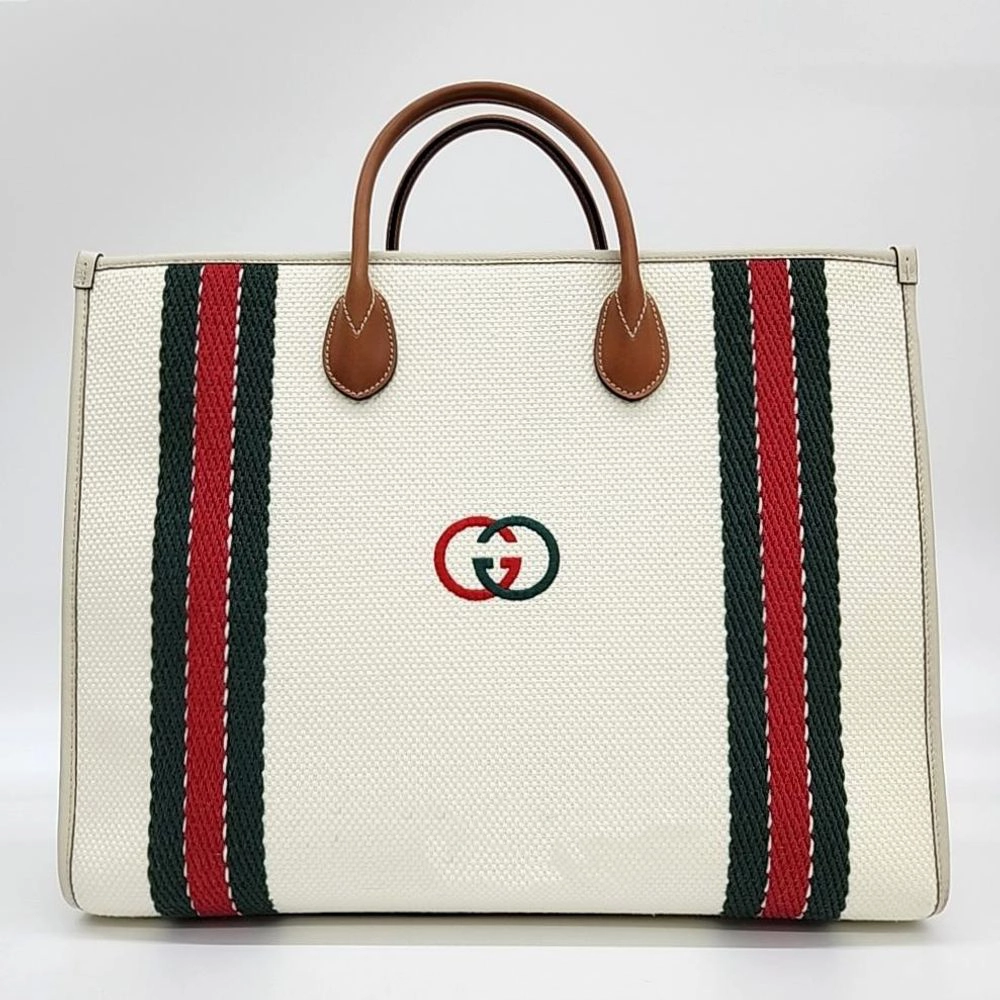Gucci Interlocking Canvas Tote Cum Shoulder Bag (701733) (9648692)