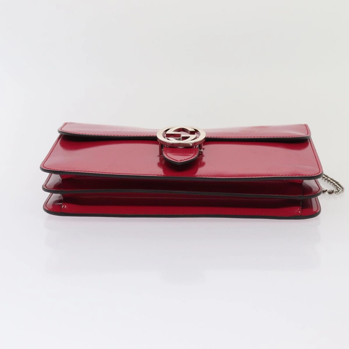 GUCCI Interlocking Chain Shoulder Bag Enamel Pink 387606  14089