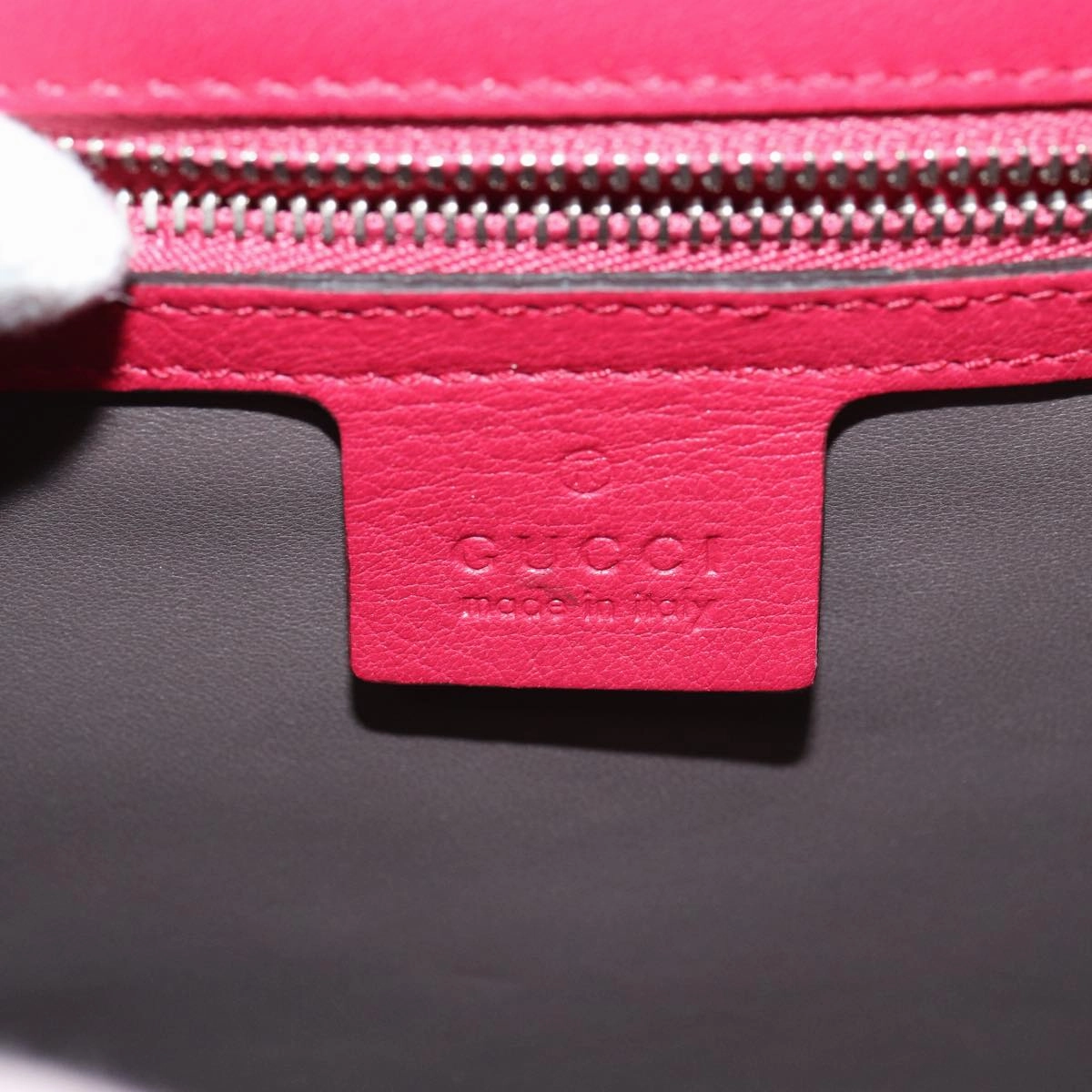 GUCCI Interlocking Chain Shoulder Bag Enamel Pink 387606  14089