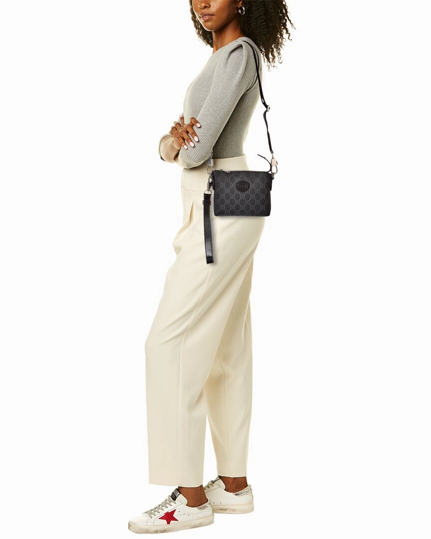 Gucci Interlocking G GG Supreme Canvas & Leather Shoulder Bag