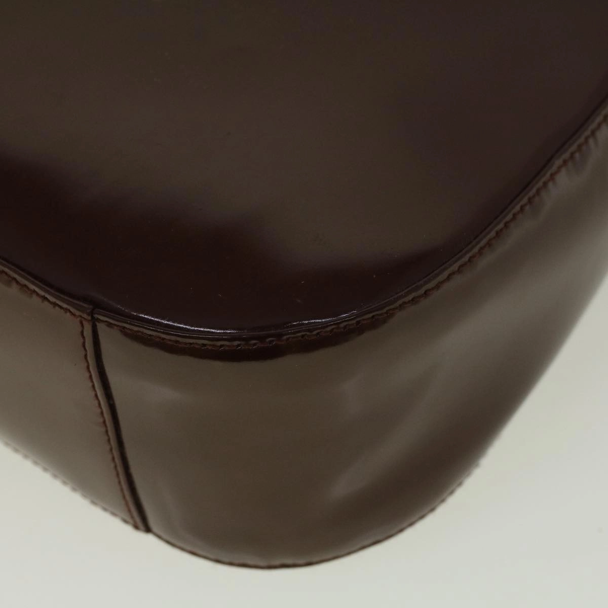 GUCCI Interlocking Shoulder Bag Patent leather Brown  57203