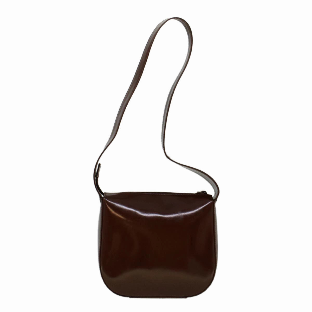 GUCCI Interlocking Shoulder Bag Patent leather Brown  57203