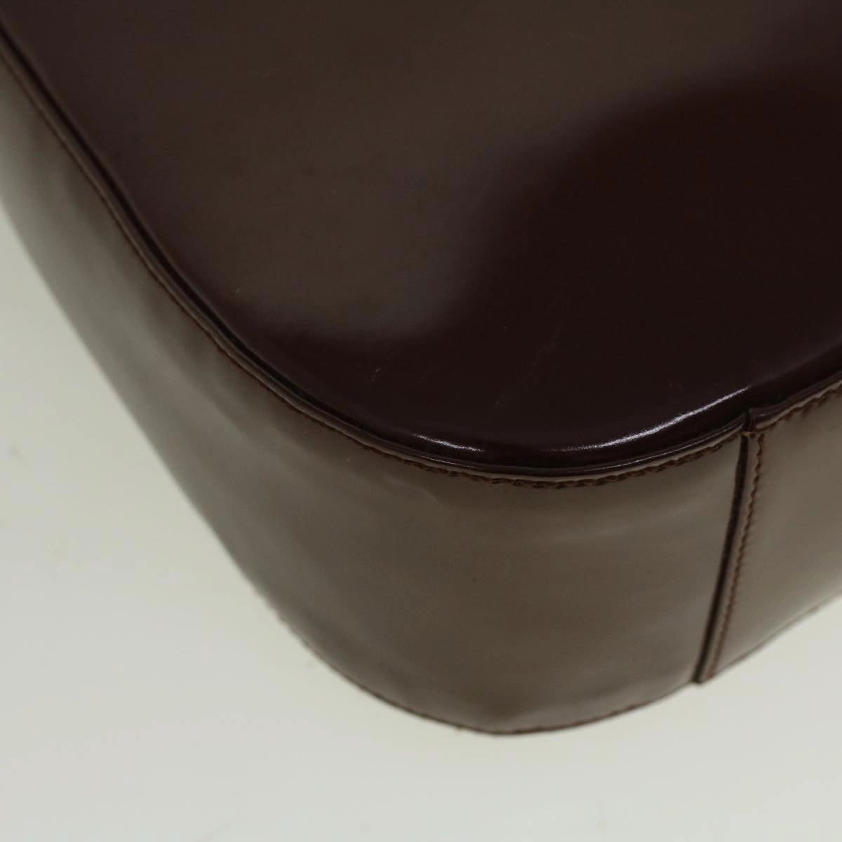 GUCCI Interlocking Shoulder Bag Patent leather Brown  57203