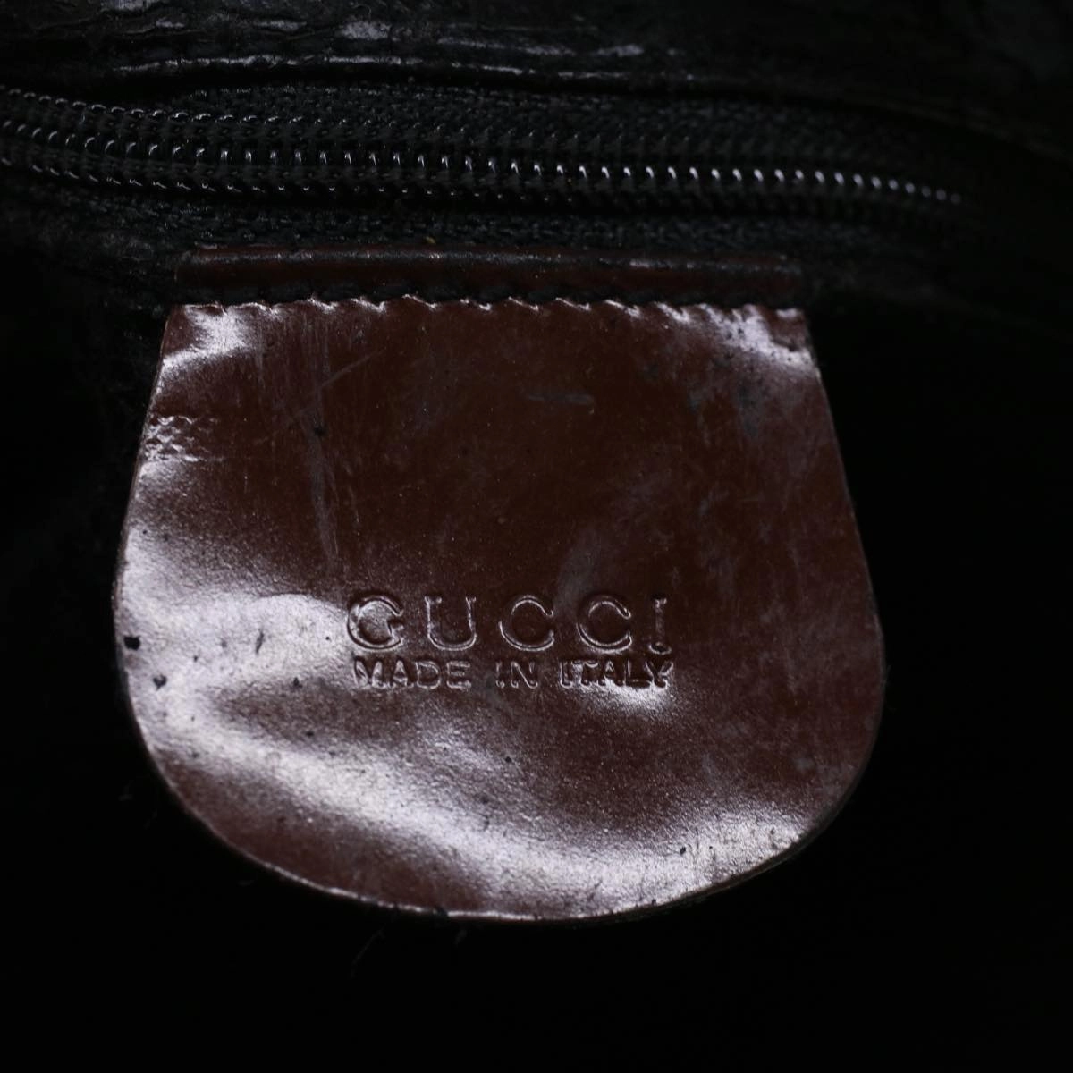 GUCCI Interlocking Shoulder Bag Patent leather Brown  57203