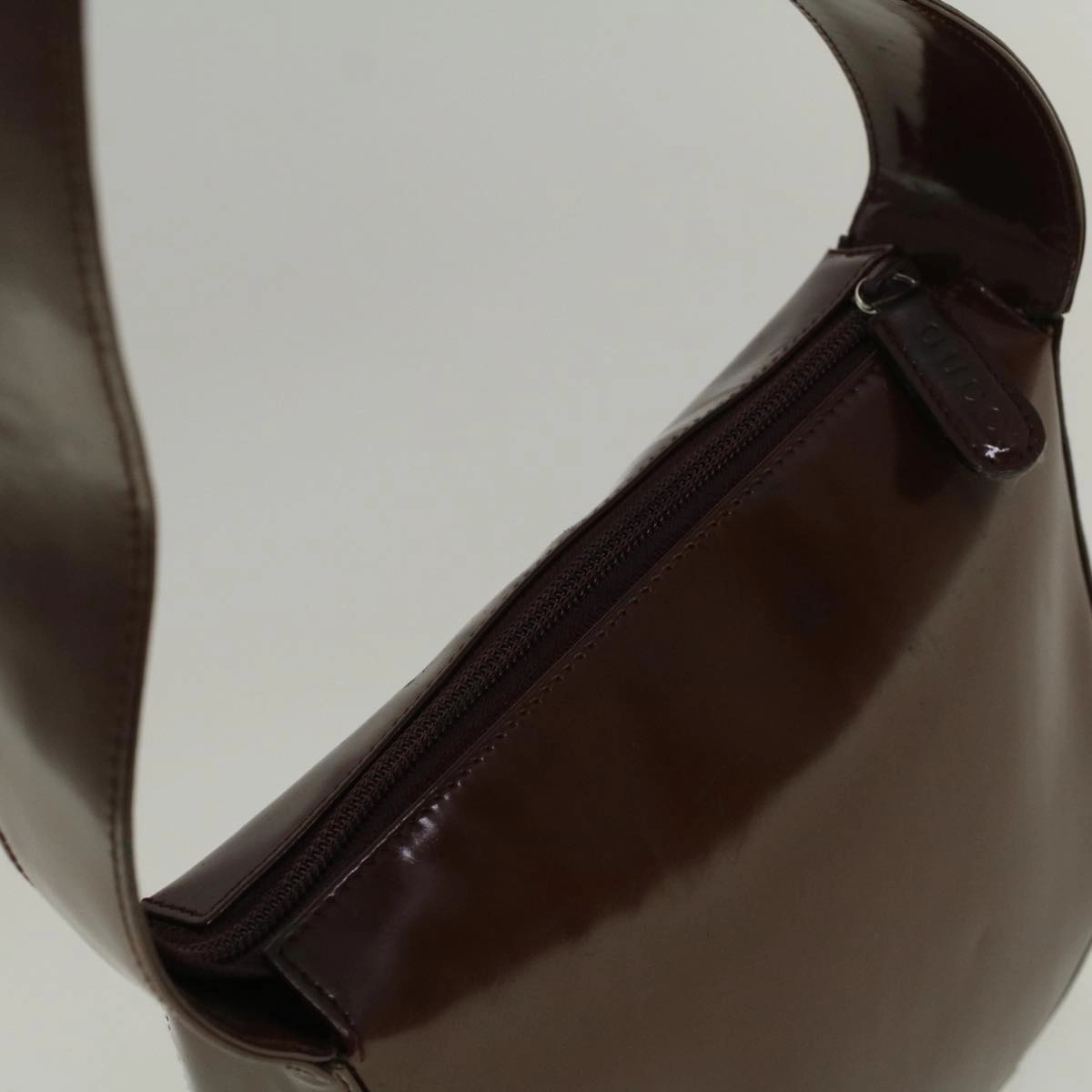 GUCCI Interlocking Shoulder Bag Patent leather Brown  57203