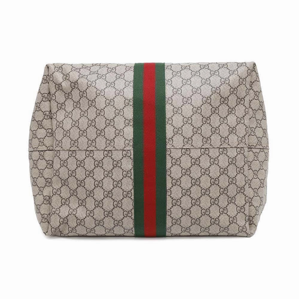 GUCCI Jackie 1961 GG Supreme One Shoulder Bag Beige/Brown758684 PVC Leather Size Medium
