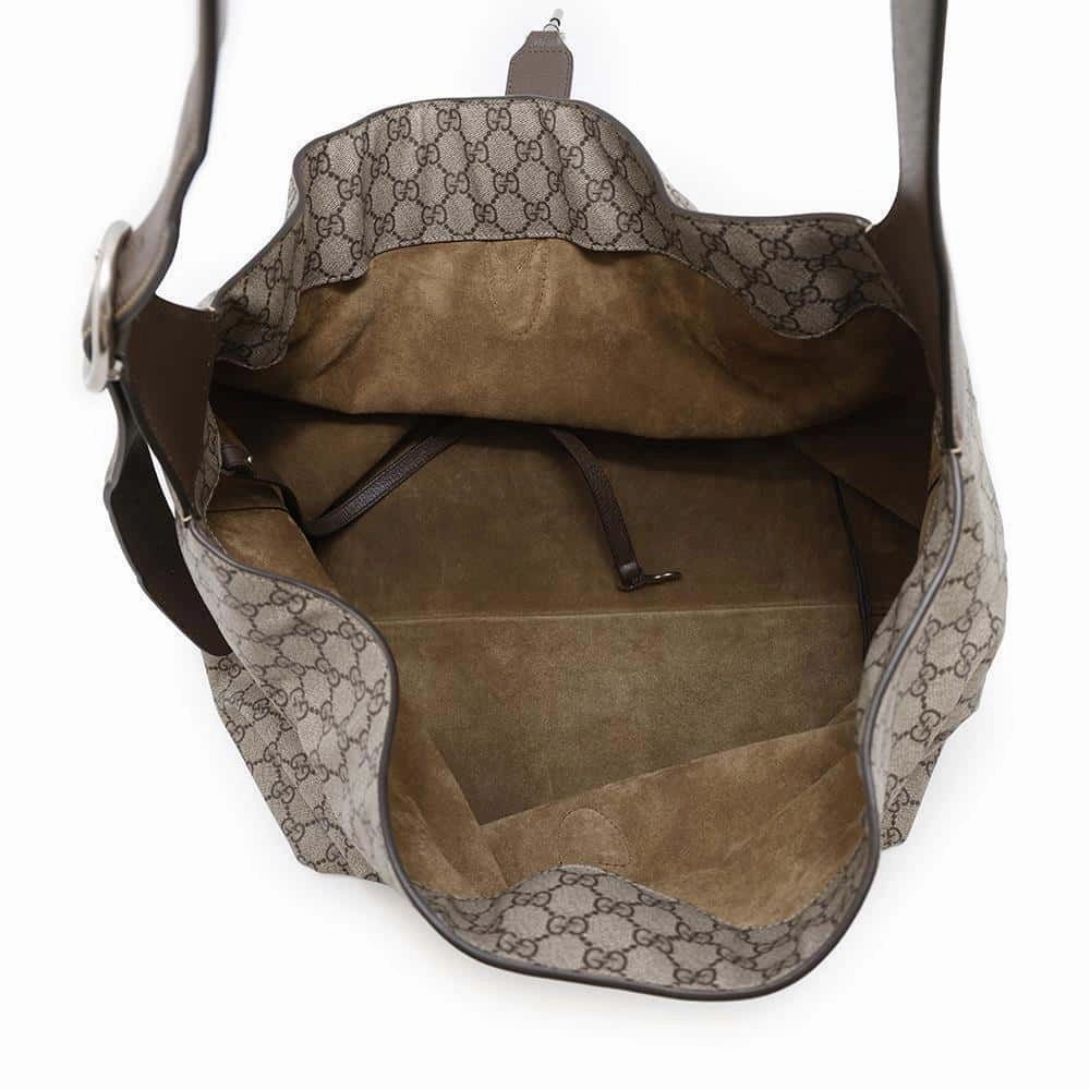 GUCCI Jackie 1961 GG Supreme One Shoulder Bag Beige/Brown758684 PVC Leather Size Medium