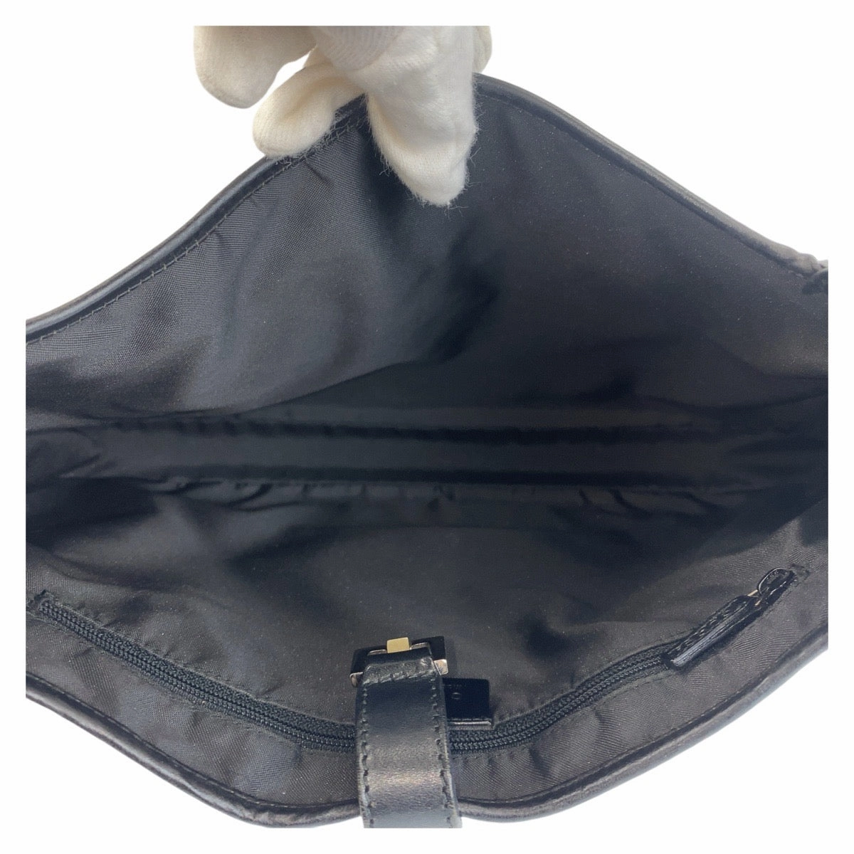 Gucci Jackie Black GG Canvas Leather Shoulder Bag
