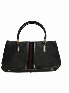 Gucci Jackie Sherry Line Canvas Black Handbag