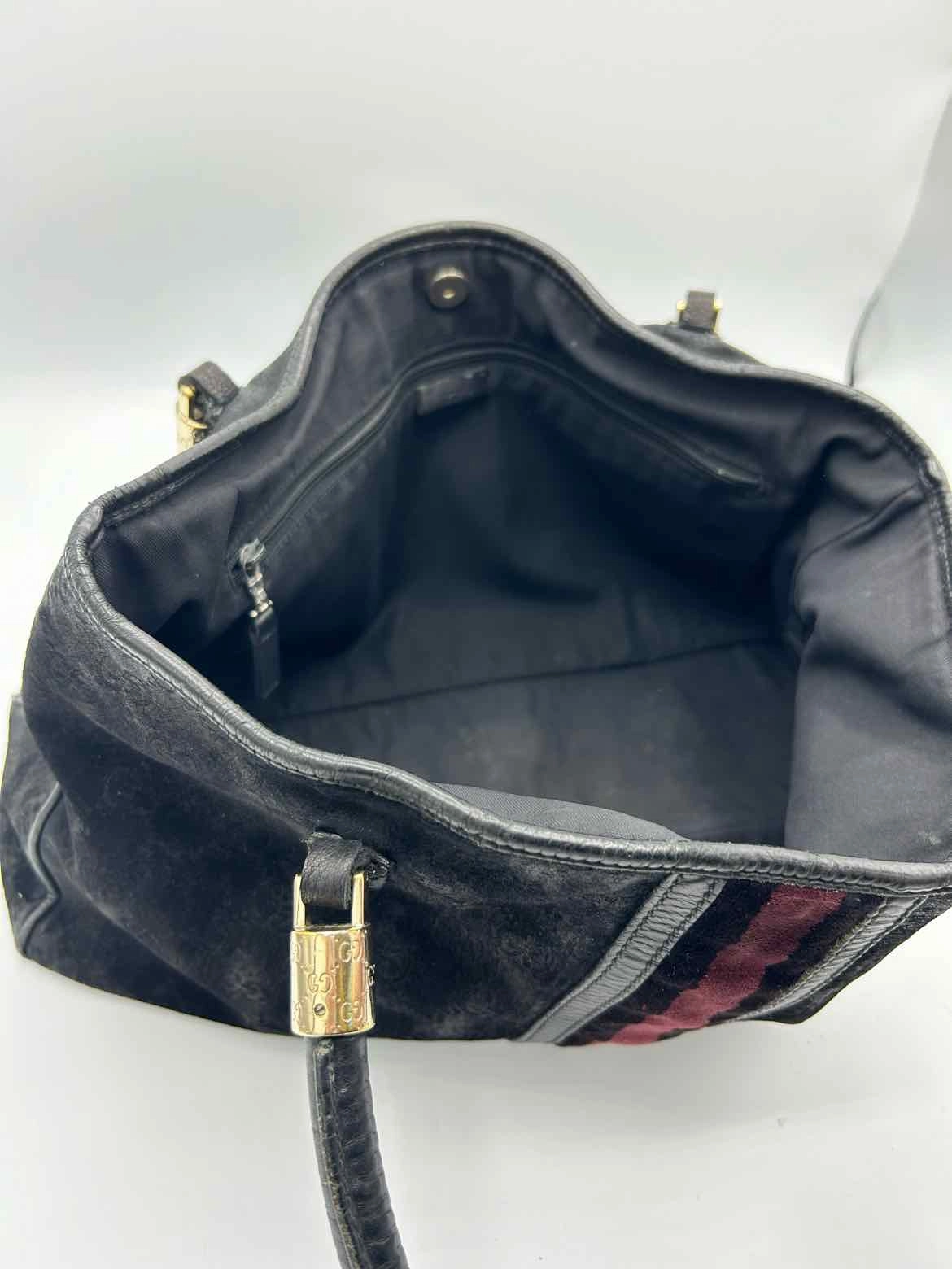 Gucci Jackie Sherry Line Canvas Black Handbag