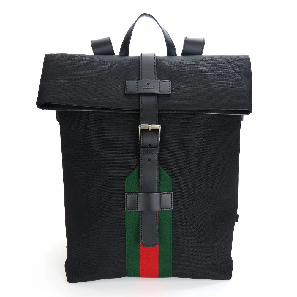 GUCCI Jacquard Nylon Leather Backpack 619749