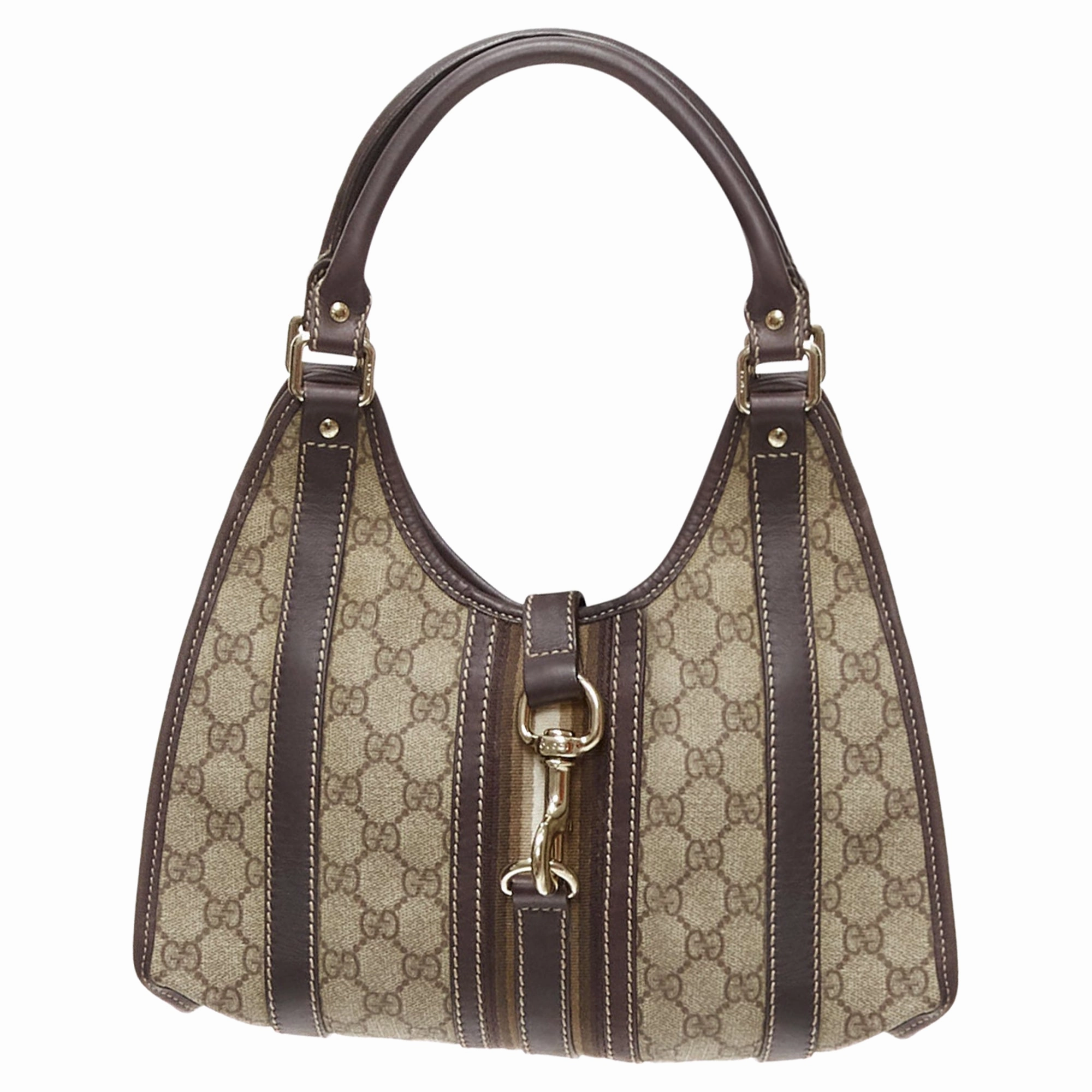 Gucci Joy Hobo Supreme GG Monogram Horsebit Clasp Shoulder Bag