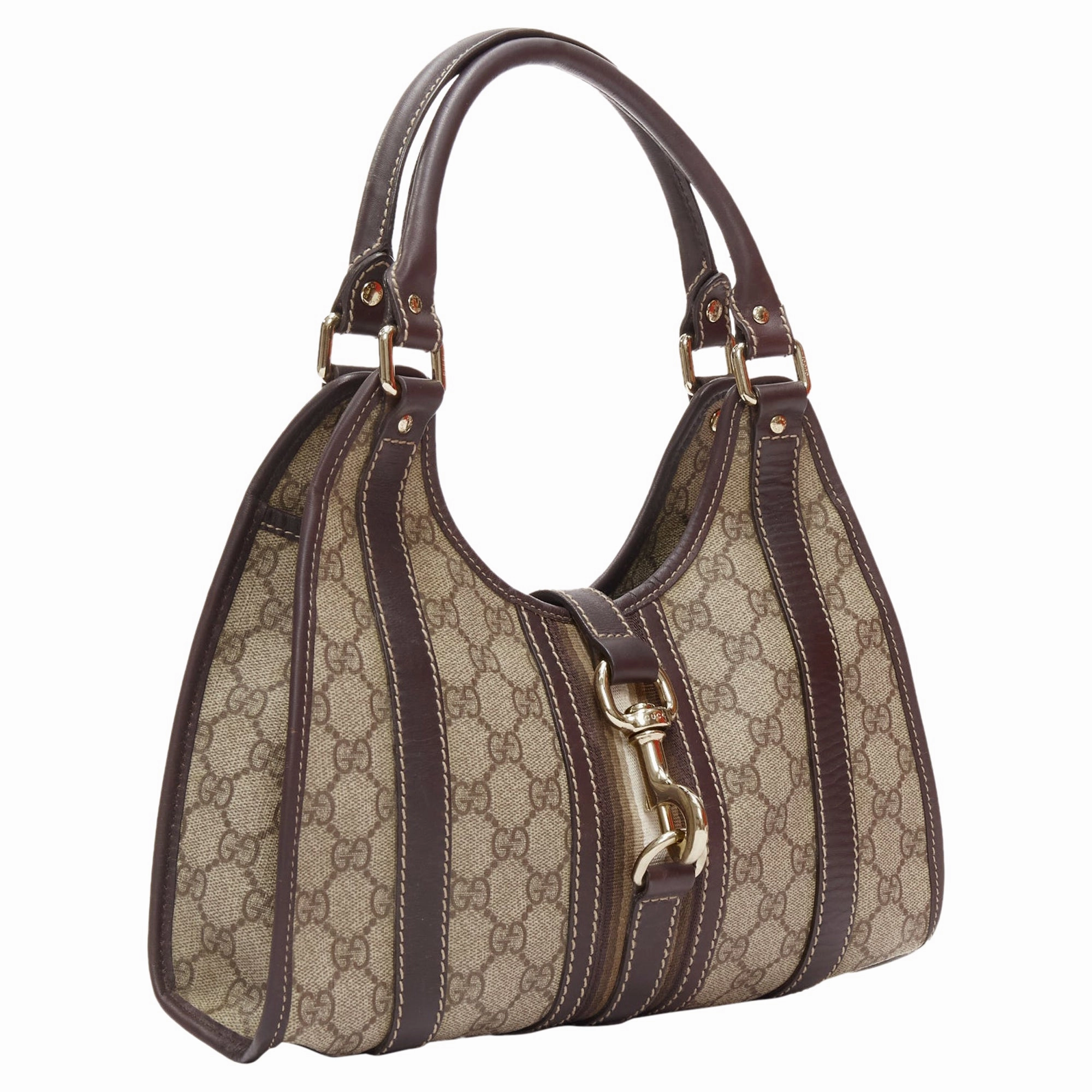 Gucci Joy Hobo Supreme GG Monogram Horsebit Clasp Shoulder Bag
