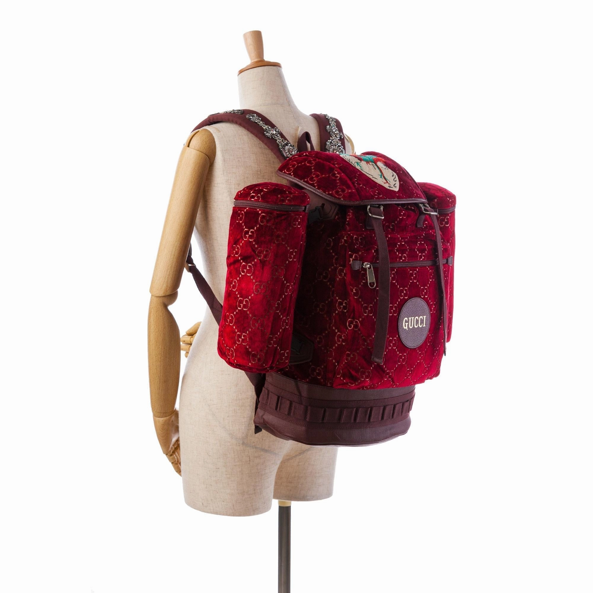Gucci Large GG Velvet Heart Alpina Backpack (SHG-DFaDkG)