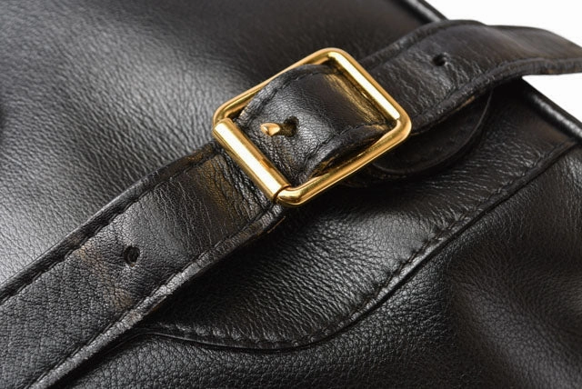 Gucci Leather Backpack Bamboo Vintage Black