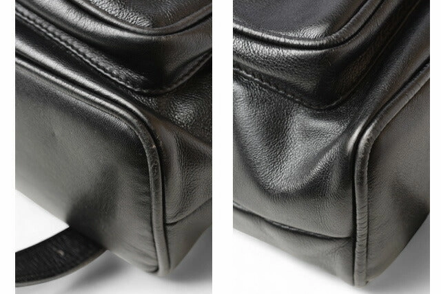 Gucci Leather Backpack Bamboo Vintage Black