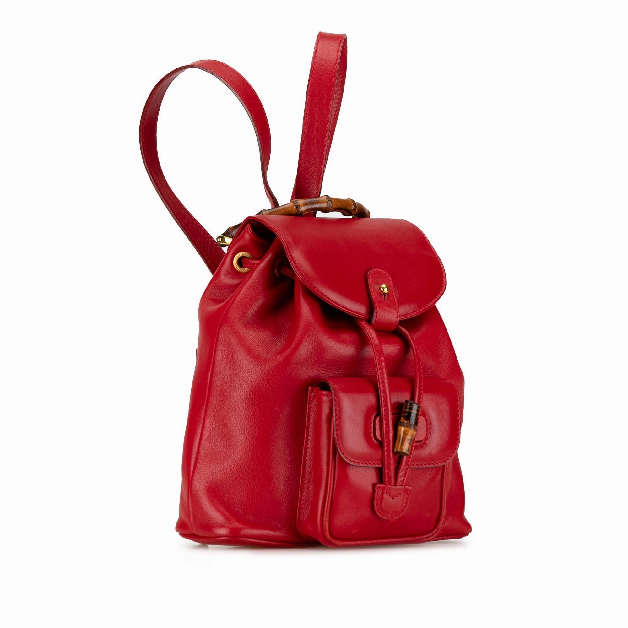 Gucci Leather Bamboo Backpack (SHG-fiLvNL)