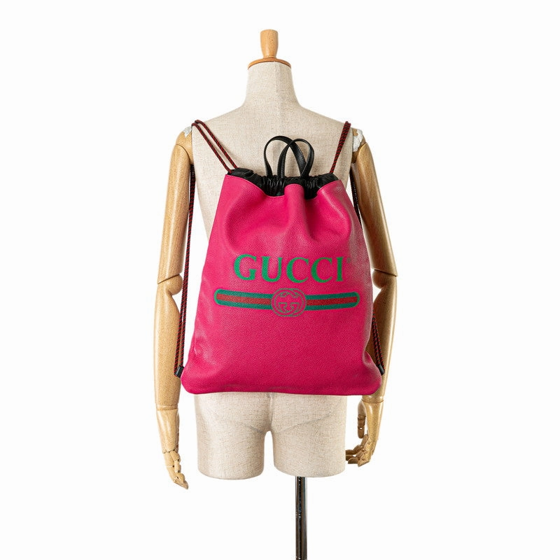 Gucci Leather Drawstring Backpack 494053
